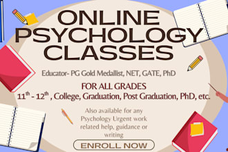 be your psychology online tutor for all grades