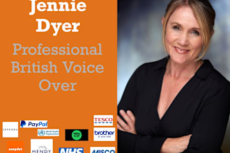 record a professional female british voiceover