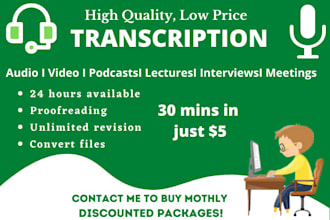transcript audio and do english transcription