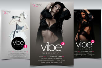 design minimalistic party flyers