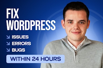 fix wordpress issues, errors, and bugs within 24 hours