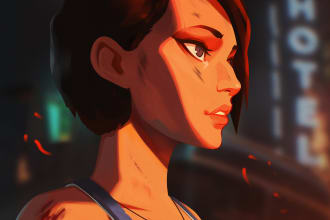 paint a stylized dramatic portrait