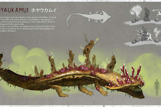 paint concept art of items, weapons and creatures