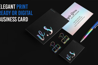 design elegant print ready or digital business card in 24hrs