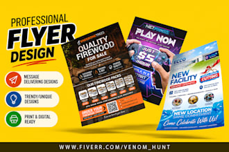 design a professional flyer, postcard or business flyer