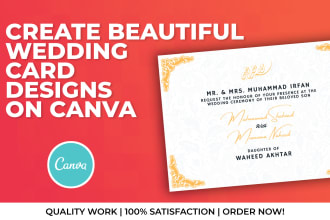 create an elegant wedding card design on canva