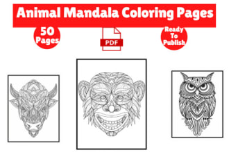 provide  a professional animal mandala coloring book for KDP