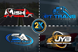 do modern transport logistics trucking and cargo logo within 24 hours