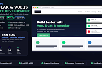 build websites with vue js, nuxt js, and angular