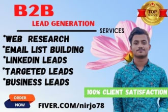 do b2b lead generation and build  prospect email list