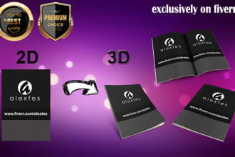 convert your 2d book cover to 3d