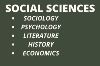 write psychology, history, sociology, nursing, literature research essays