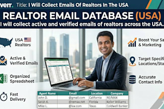 collect emails of realtors in the USA