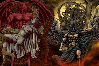 draw detailed dark art, horror, or fantasy illustrations
