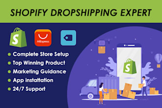 create shopify one product  store, aliexpress dropshipping shopify store