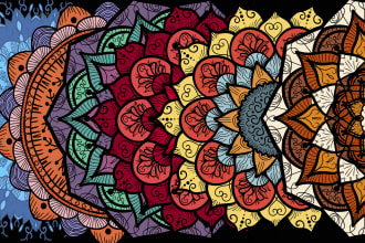 give you premium 200 colorful mandala pattern illustrations arts