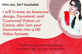 create an awesome design, document, and video on canva