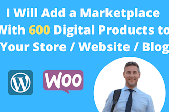 add 600 digital products to your wordpress store, website or blog