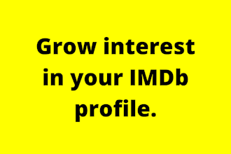 promote your imdb profile and boost your starmeter ranking