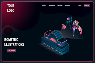 design isometric infographic illustration