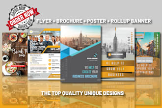 design professional flyer, brochure, banner, poster, cards and all printable