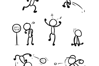 draw stickman and stiick figure
