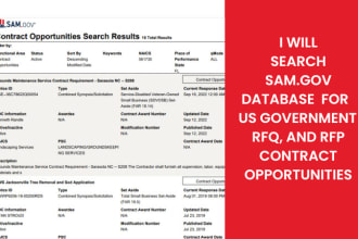search for US rfps   that match your   capabilities on sam and other rfp boards