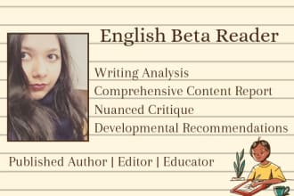 beta read your english manuscript