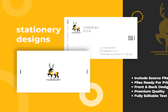design unique business card with full stationery