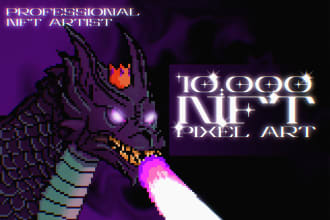 create pixel art nft collection up to 10k unique images