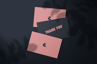 design thank you cards, tissue paper and stickers