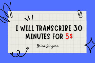 do audio transcription in 24 hours for 5 dollars