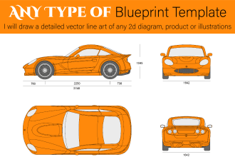 draw a blueprint template of any vehicle, product, diagram