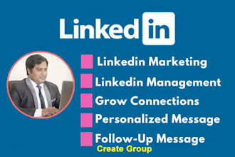 create link din account, group,page,promote, follwor,job post, scheduled posting
