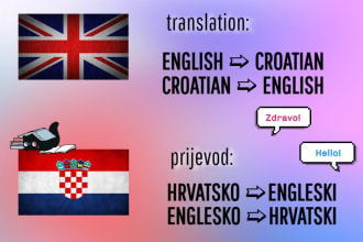 translate manually from english to croatian and vice versa