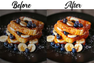 do expert food photo editing using photoshop and lightroom
