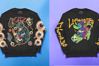 create retro art and clothing illustration