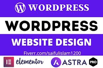 design professional wordpress website, wordpress blog, elementor website