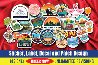 design unique logo, sticker badge patch and label die cut