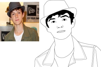 create a line drawing of your photo in black and white