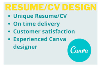 design an eye catching resume, CV on canva