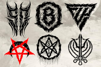 design the black death metal emblem and symbol