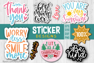 create typography sticker designs for small business labels