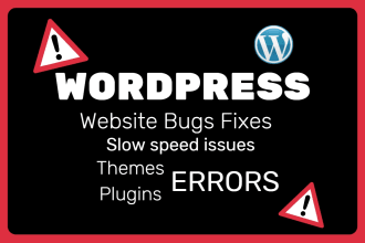 fix wordpress website slow speed issues ,bugs and errors