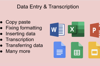 data entry and transcription jobs