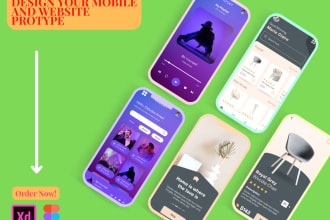 design mobile and web ui ux and distinctive app prototype or wireframe