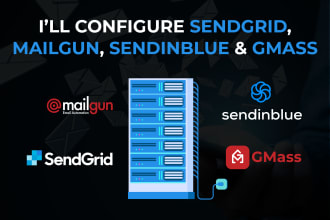 configure sendgrid, mailgun, sendinblue, smtp, with domain