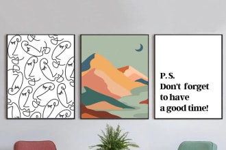 create printable digital wall art designs for etsy, amazon