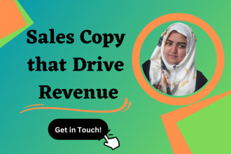 create sales copy and website copywriting