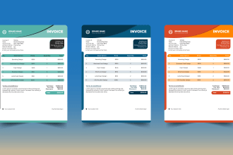 provide custom invoice design, price list, and order form with letterhead